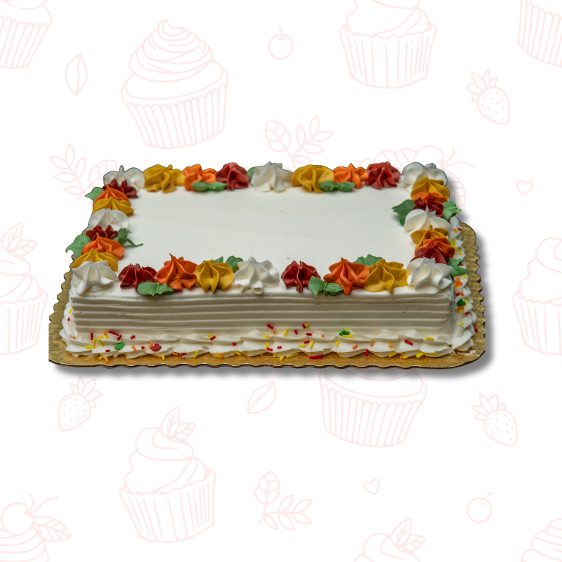 The Blooming Quarter-Sheet Cake – Vanilla Flower Cake 1/4