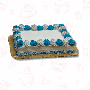 The Azure Blossom Cake - Blue Flower Cake 1/4