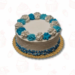 Cool & Classic Vanilla Cake - 8" blue